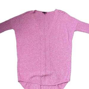Express Pink V-Neck Knit Sweater 3/4 Sleeves Womens Size Medium